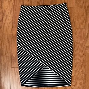 Striped body con skirt